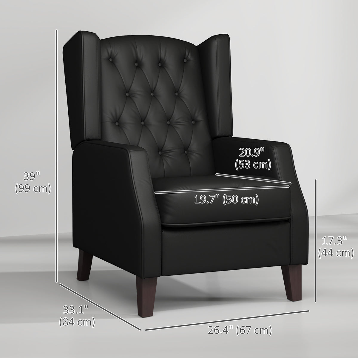 Sillón auxiliar de cuero sintético con relleno grueso — caqui