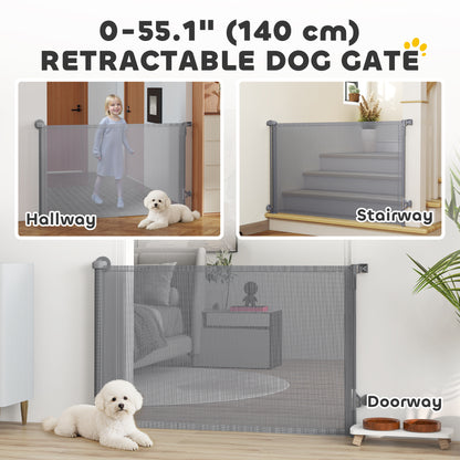 Valla retráctil de malla para perros