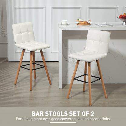 Upholstered Bar Stools Set of 2, 38 Inch