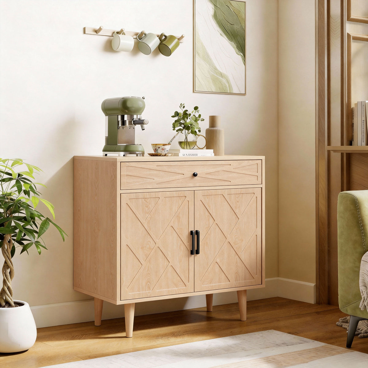 Dining room sideboard patterned doors