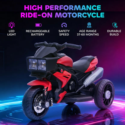 Electric Motorcycle Ride-On Toy 6V Pedal Powered Music Headlights