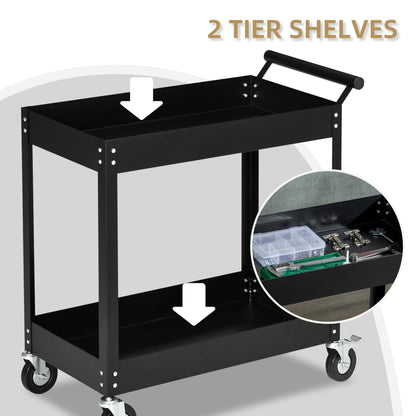 Rolling Tool Cart 2-Tier Service Utility Cart