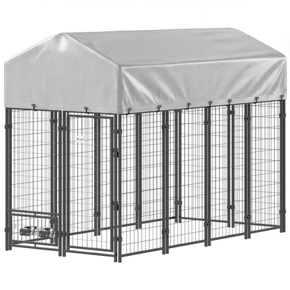 Outdoor dog kennel lockable welded steel playpen