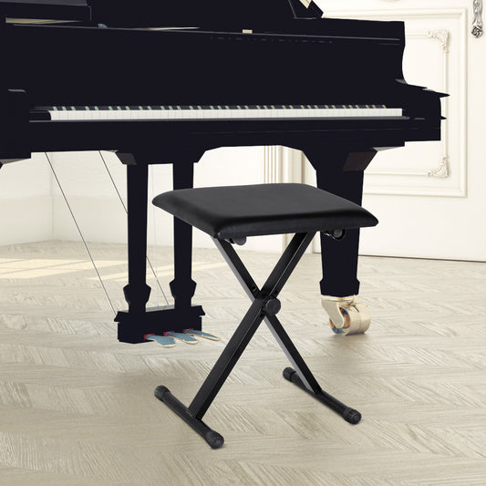 Adjustable Folding Piano Bench Padded Seat