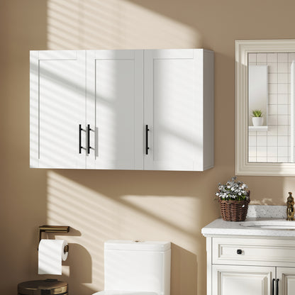 Wall-Mounted Bathroom Cabinet 3-Door White