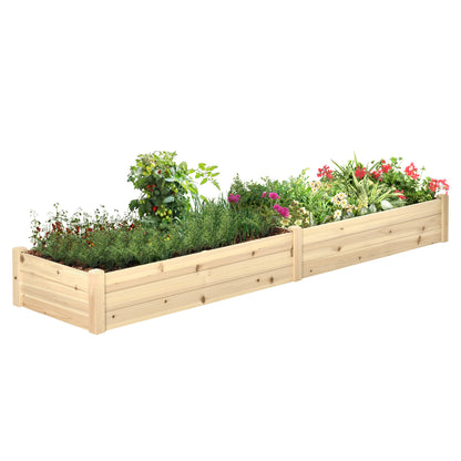 244 ਸੈ.ਮੀ. ਉੱਚਾ ਲੱਕੜ ਦਾ ਗਾਰਡਨ ਬੈੱਡ 2 ਬੈਕਸ ਨਾਲ