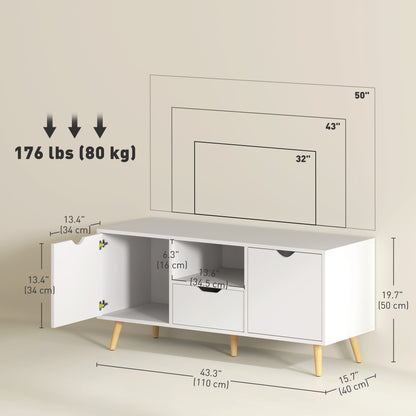 Modern TV stand with storage for 127 cm TV