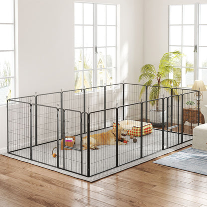 16-Panel dog playpen with strap