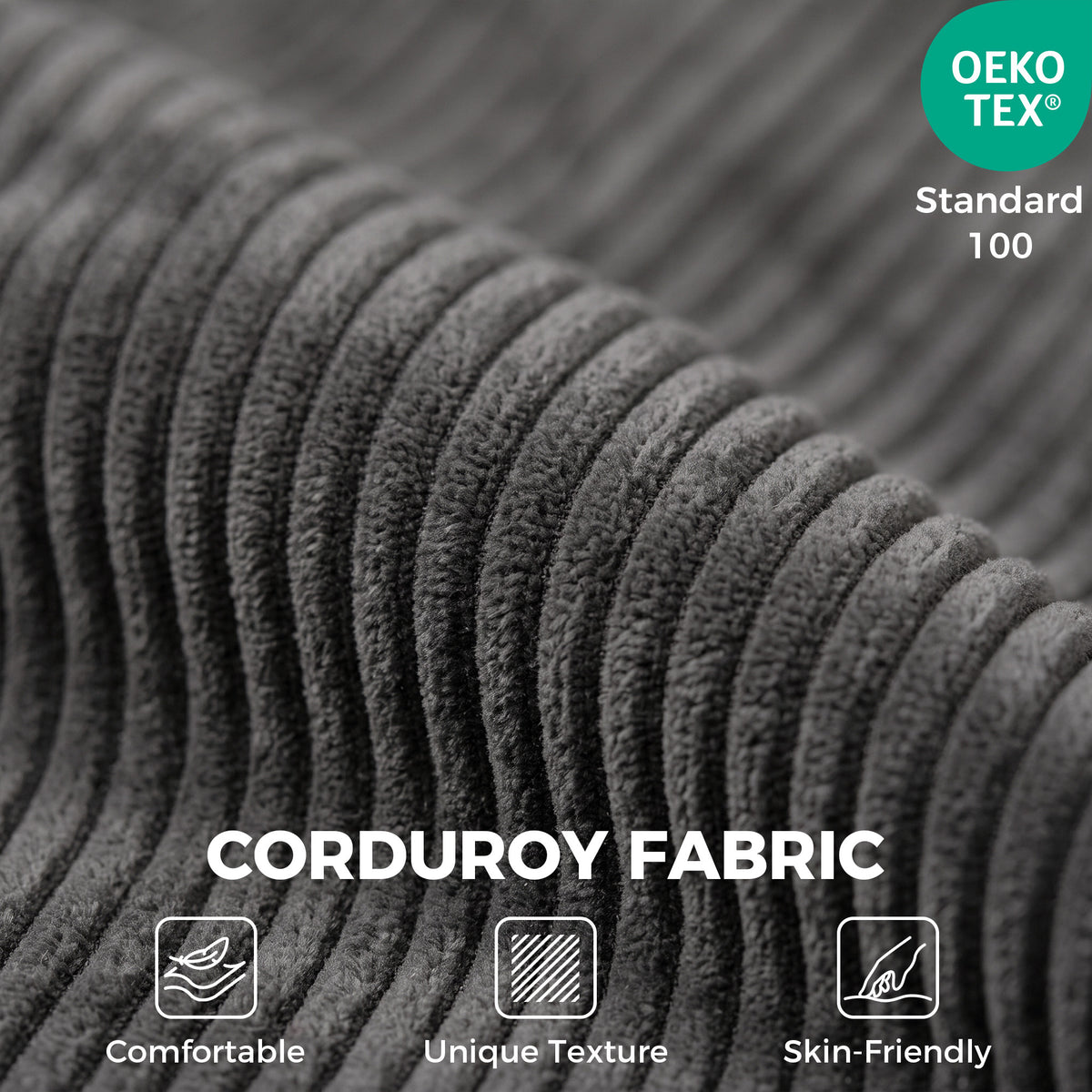 Corduroy convertible chair bed 130 cm