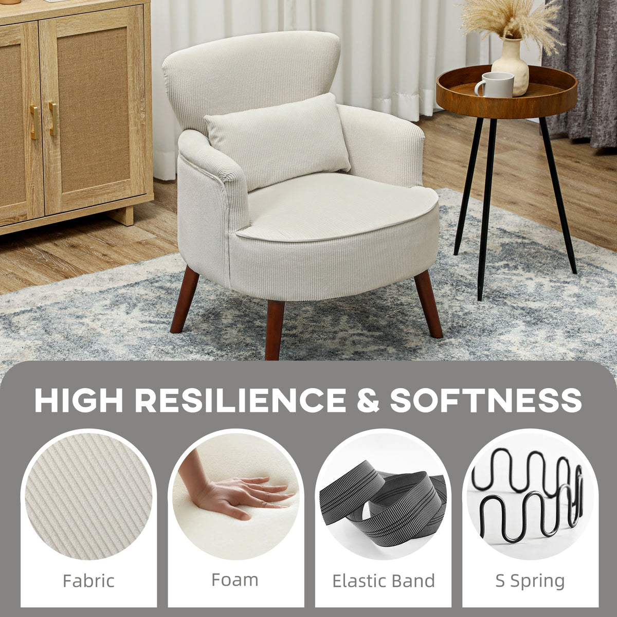 Modern Upholstered Accent Armchair