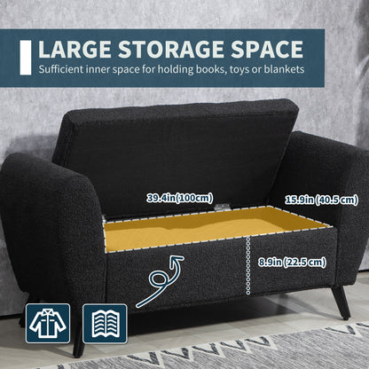 Modern Upholstered Storage Bench with Arms