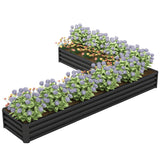 L-Shaped Raised Garden Bed 208 cm Galvanized Steel