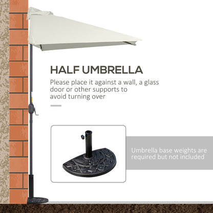 8 ft Half-Round Balcony Patio Umbrella with Crank
