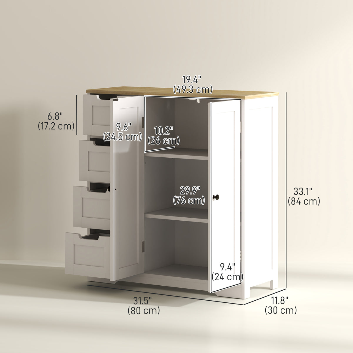Freestanding modern bathroom floor cabinet