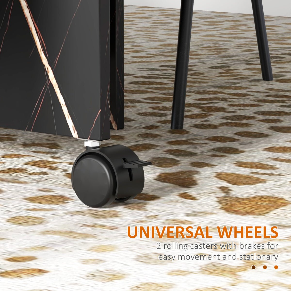 Foldable Drop Leaf Dining Table with Wheels