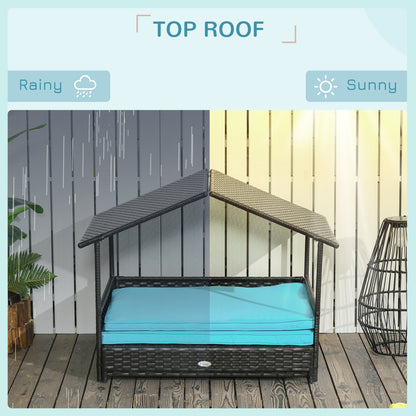 Elevated Dog House with Canopy for Medium Dogs