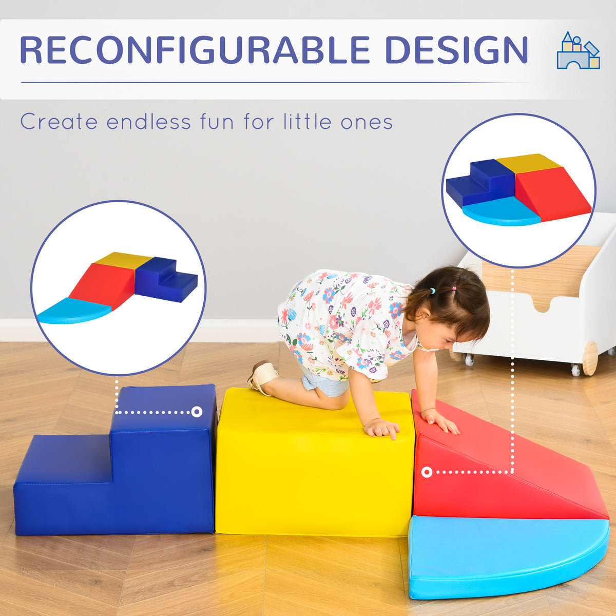 Toddler foam play climbing blocks set — Set of 4