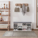 Upholstered shoe storage bench
