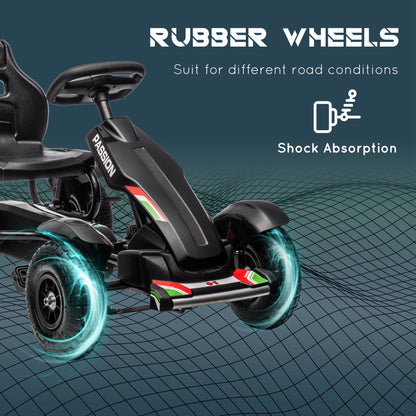 Pedal go kart for kids with handbrake