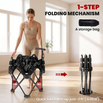 Mini trampolín plegable de entrenamiento con manillar