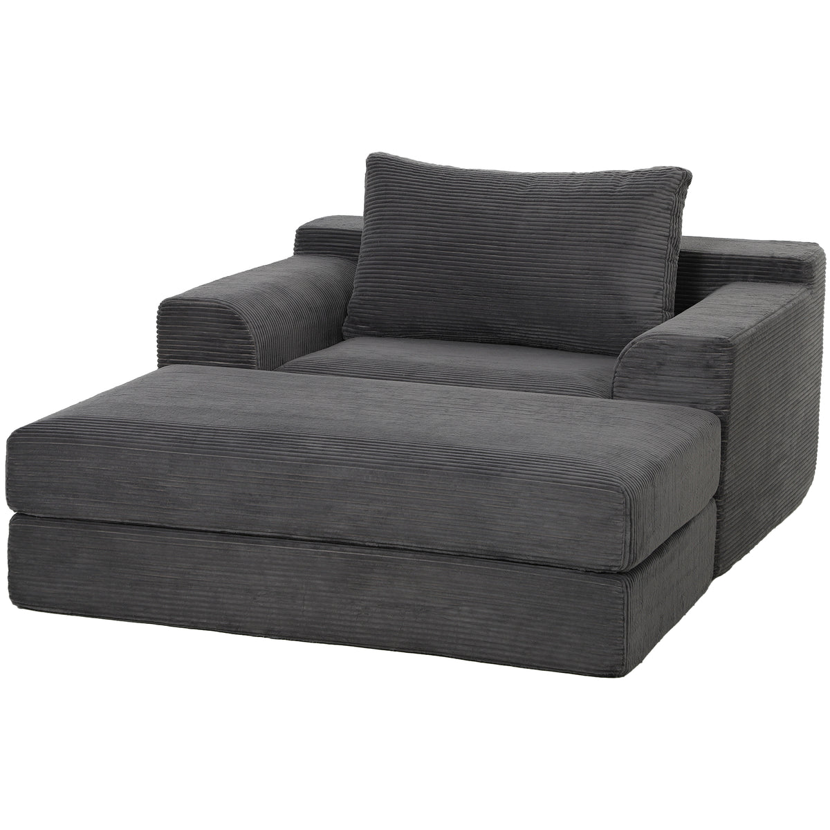 Corduroy convertible chair bed 130 cm