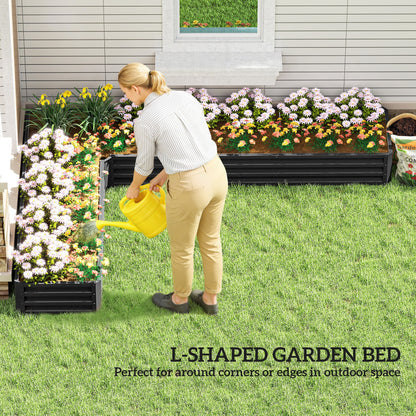 L-Shaped Raised Garden Bed 208 cm Galvanized Steel