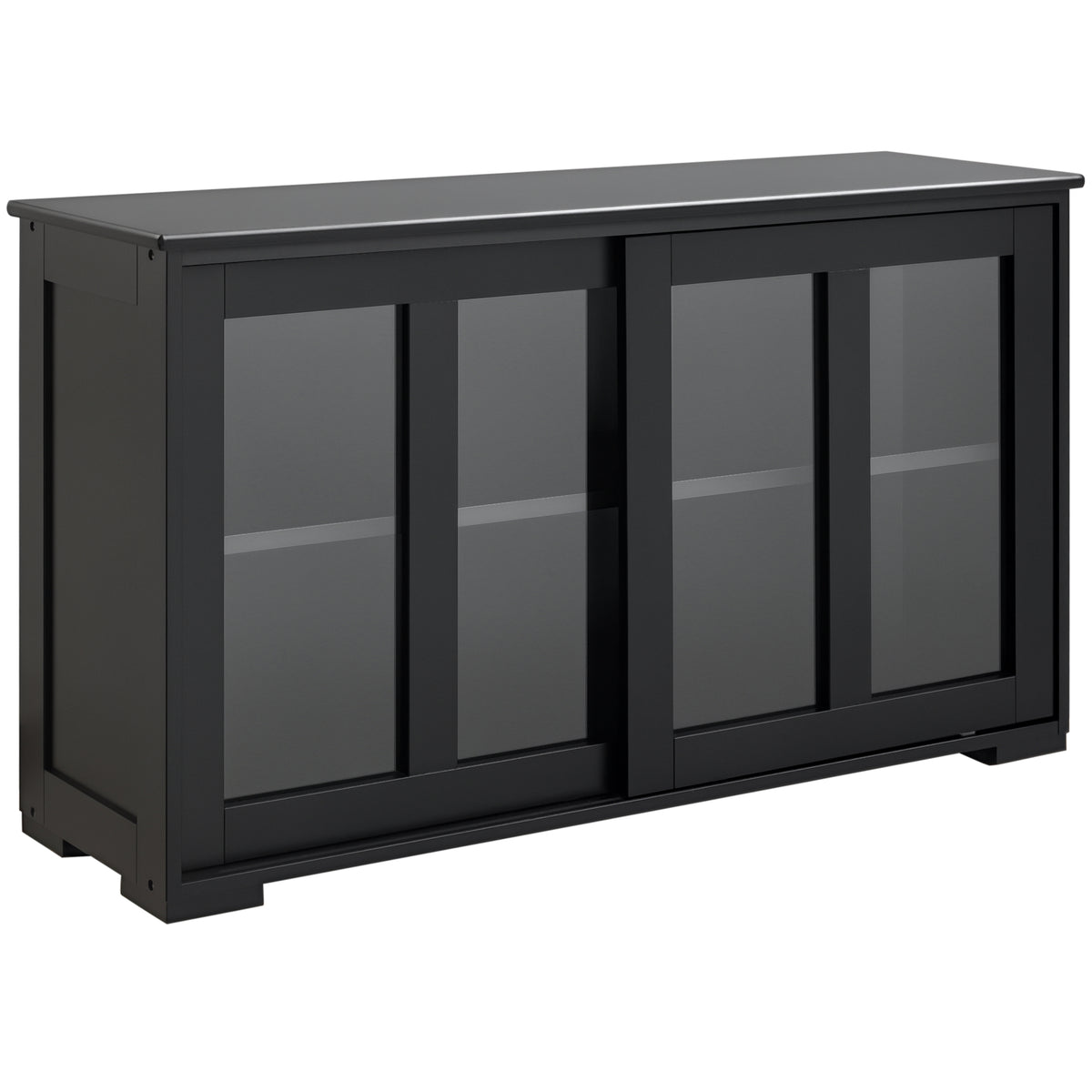 Aparador de cocina apilable con puertas correderas de cristal