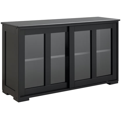 Aparador de cocina apilable con puertas correderas de cristal