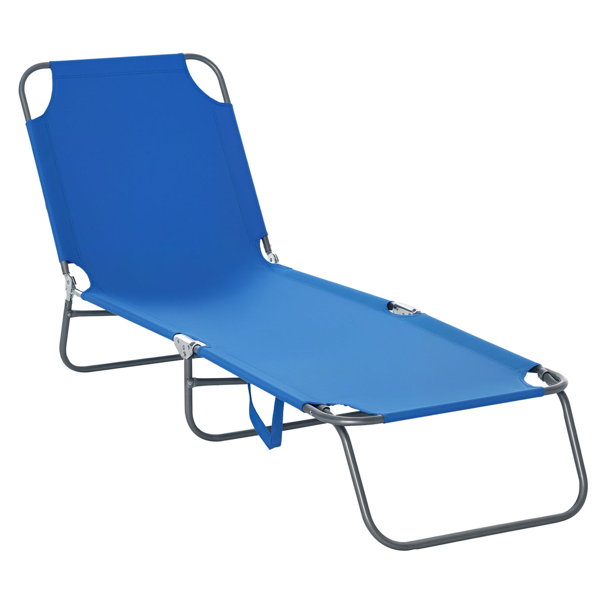 Folding Outdoor Lounge Chair with Adjustable Backrest