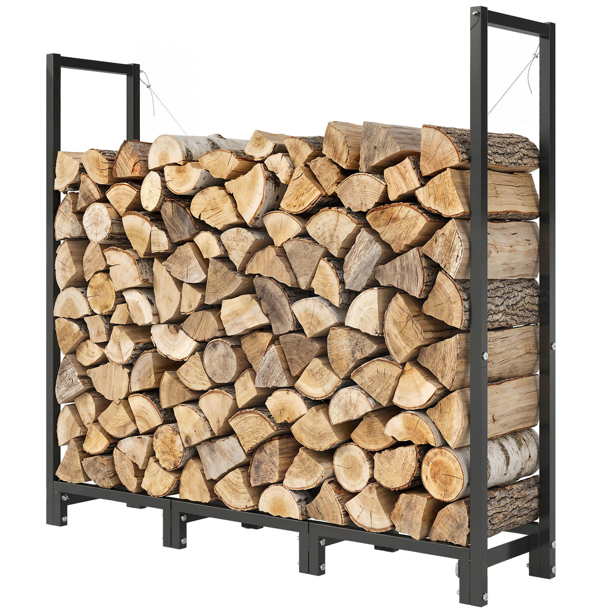 Soporte de acero ajustable para leña