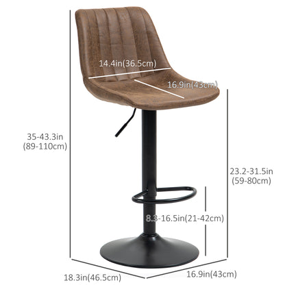Adjustable Bar Stools Set of 2 — Black
