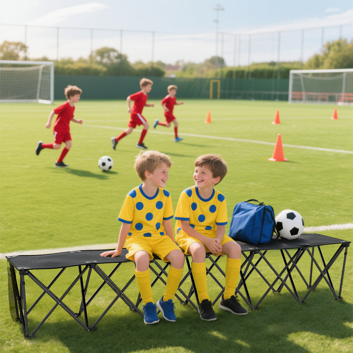 Portable Folding 6-Seat Bench for Camping and Sports