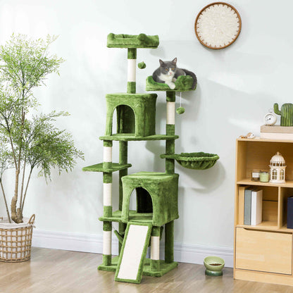 Multi-Level Cat Tree 177 cm with Condos and Hammock