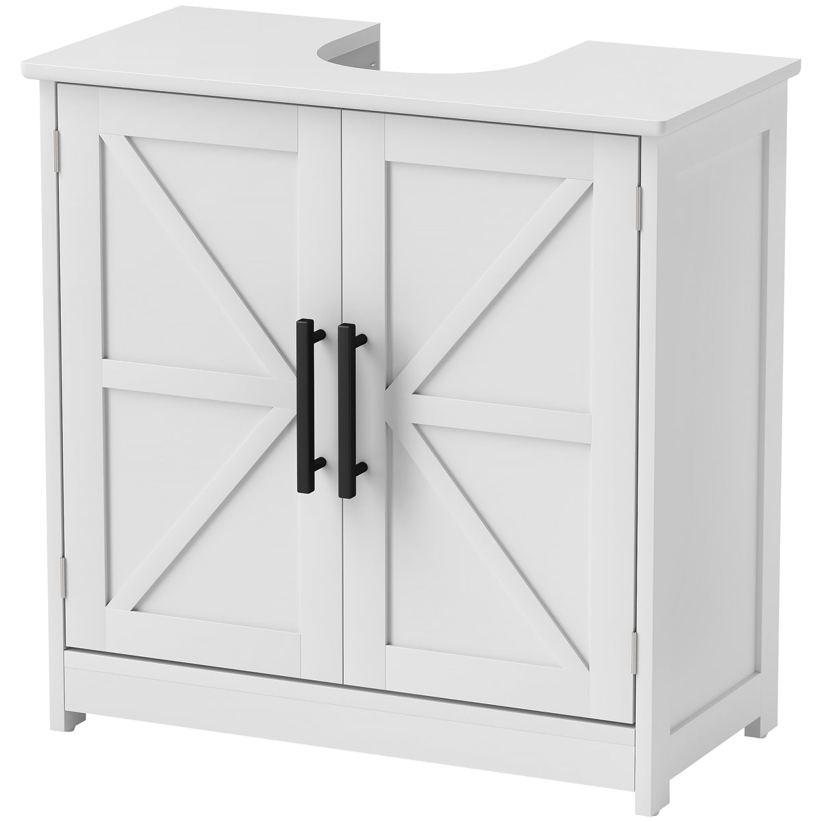Farmhouse Pedestal Sink Storage Cabinet Barn Doors