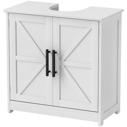 Farmhouse Pedestal Sink Storage Cabinet Barn Doors