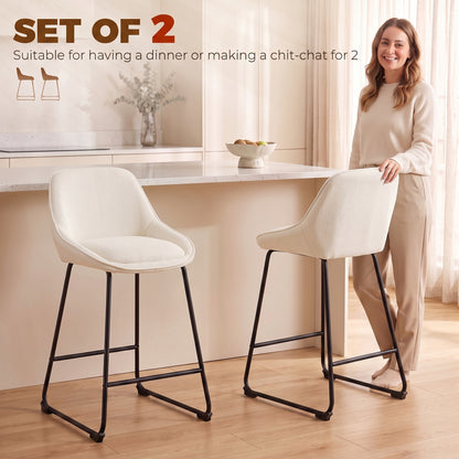 Set of 2 Chenille Bar Stools