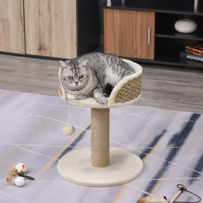 Compact Cat Tree with Sisal Scratching Post and Toy