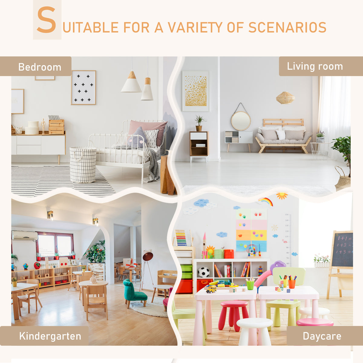 Conjunto de mesa y sillas para niños con diseño de osos — Lote de 3