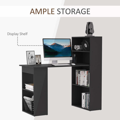 Computer Desk with Built-In Bookshelf 47 in