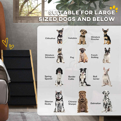 Escalera ajustable para perros de madera de pino