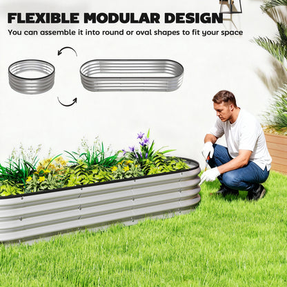 Galvanized Raised Garden Beds 183x60x30cm - Set of 2