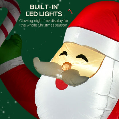 Decoración inflable de Papá Noel iluminada de 8 pies