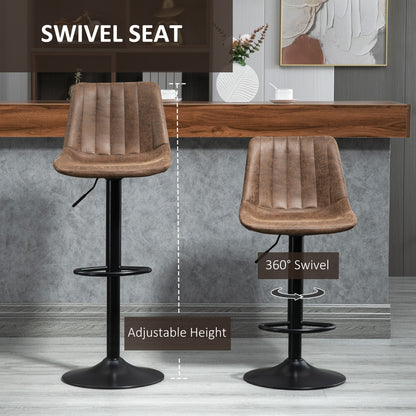Adjustable Bar Stools Set of 2 — Black