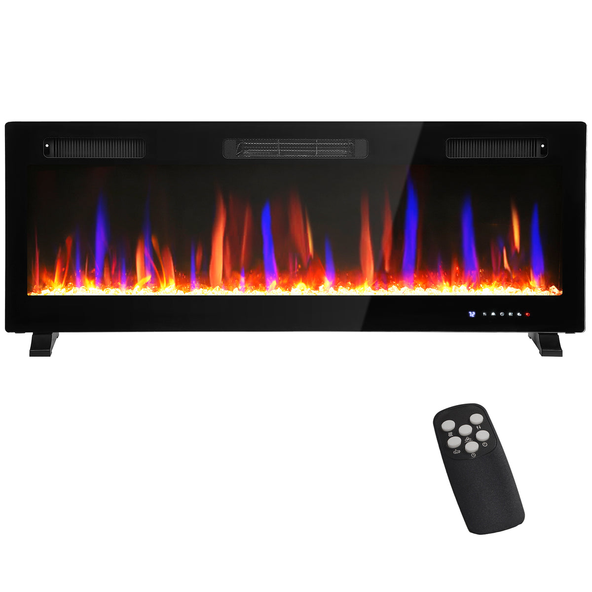 Thin wall mounted and freestanding electric fireplace