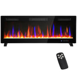 Thin wall mounted and freestanding electric fireplace