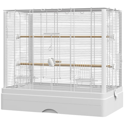 Bird Cage with Wooden Perches and Slide-Out Tray
