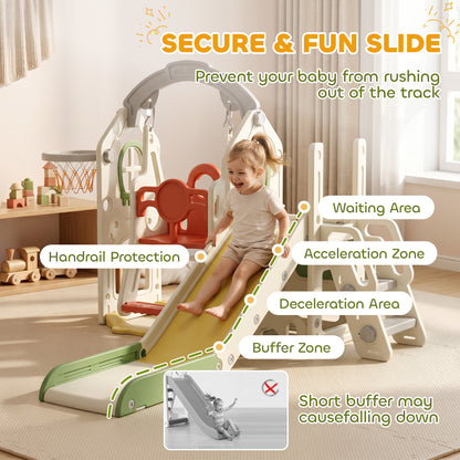 6-in-1 Toddler Slide and Swing Set
