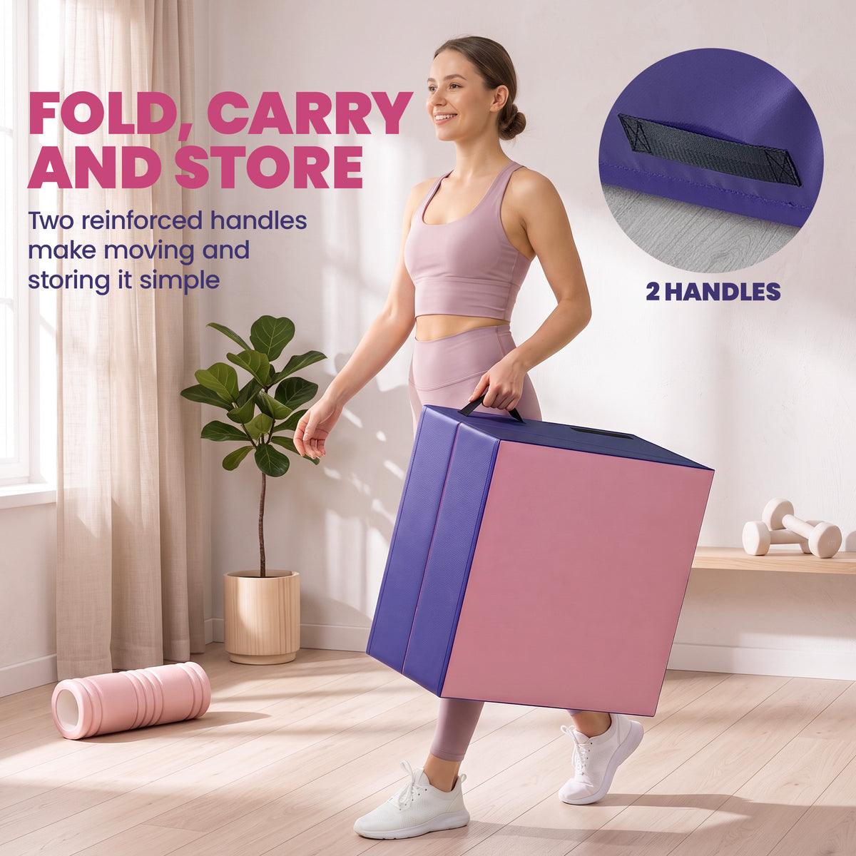 Colchoneta de gimnasia inclinada plegable de cuero