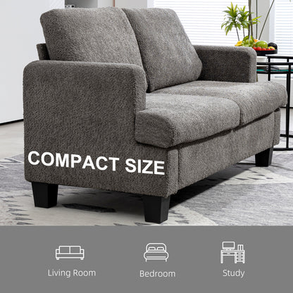 2-Seater Chenille Loveseat Sofa with Washable Cushions