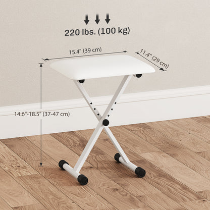 Adjustable Folding Piano Bench Padded Seat